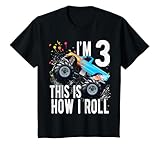 Kids 3 Year Old Shirt 3rd Birthday Boy Monster Truck Car T-Shirt