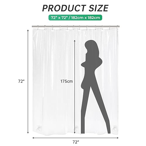 Amazerbath HQQ-03-03 Plastic Shower Curtain Clear Premium Peva thumb #5
