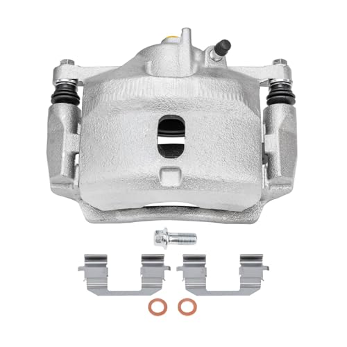 Image of Detroit Axle - 3pc Front Drilled Rotors Left Brake Caliper Replacement for 1996-2005 Honda Civic 2010-2014 Insight 1997-2000 Acura EL: 10.32'' inch Rotor