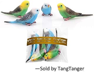 TangTanger 4 pcs Bird Decorative Figurines, Simulation Mini Cute Parrot Bird Figures Animal