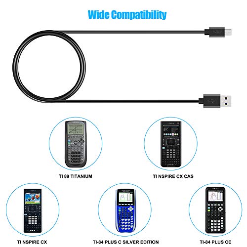 USB 2.0 Oplaad- en Datakabel 1m voor Texas Instruments TI-84 Plus CE, TI-89, TI Nspire CX Rekenmachine - Afbeelding 3