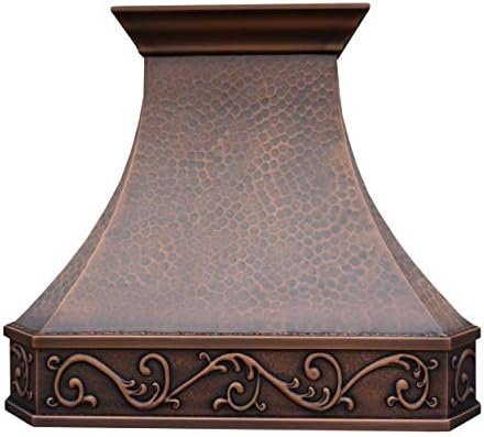 Copper Best Kitchen Range Hood with High Airflow Centrifugal Blower, Includes SUS 304 Liner and Baffle Filter, High CFM Vent Motor, Wall/Island/Ceiling Mount, Width 30/36/42/48 in (W30" x H27" Wall)