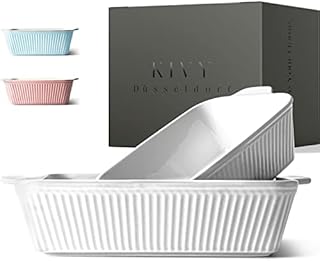 KIVY® baking dish (set of 2) - perfect for lasagne, tiramisu and casseroles ceramic casserole large small 1-2 persons rectangular oven