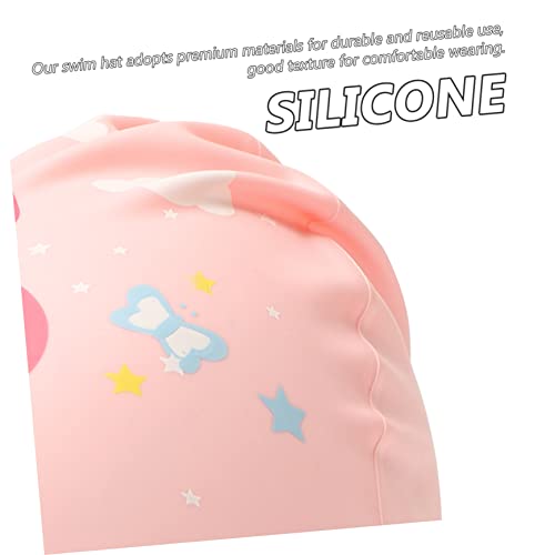 Yardwe 2 Unidades Touca de natação infantil de silicone touca de natação elástica para crianças touc
