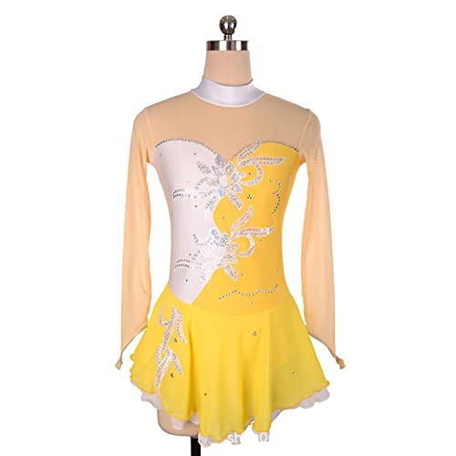 Robe de patinage artistique rose pour filles et femmes adultes en taille 3XS