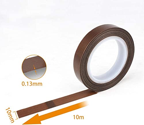 Semlos Teflon Klebeband für Vakuumierer Hitzebeständiges Klebeband Geeignet für fast alle Vakuumierer Modelle und für Industriellere Zwecke (10 mm x 10 m)