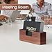 MaxGear Walnut Wood Business Card Holder for Desk, Elegant Wooden Display Stand, Curved Office Card Organizer, Professional Desktop Stand for Business Cards, 1 Pack