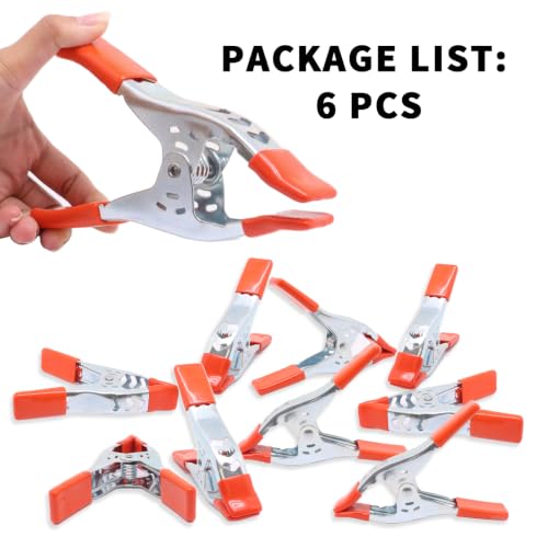 Image of 6Pcs 6 Inch Spring Clamps, Heavy Duty Metal Strong Clips Clamps (Orange)