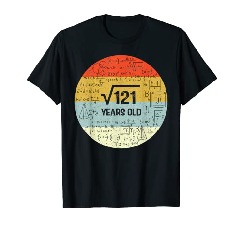 Raíz cuadrada de 121 estilo retro 11 años 11 cumpleaños Camiseta