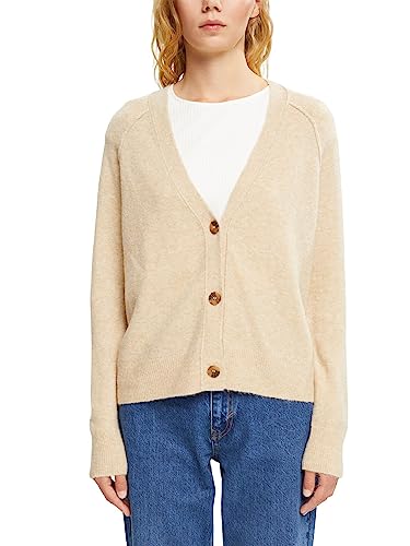 ESPRIT Damen Strickjacke 992EE1I351, Sand, XL