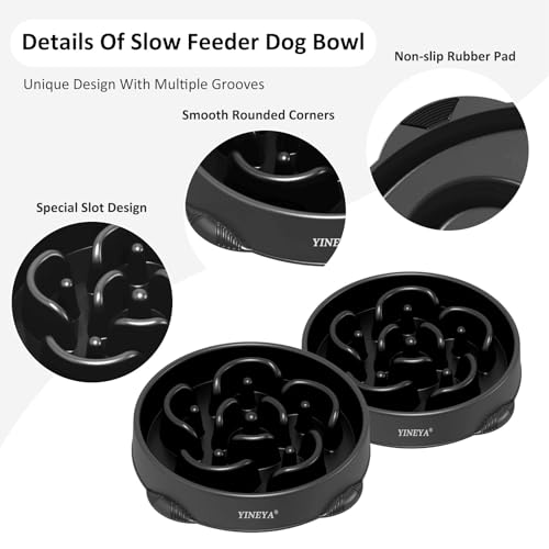 YINEYA 4 Cups Slow Feeder Dog Bowls Large Breed, Anti-Choking Pet Supplies, Maze Dog Food Bowl, Puzzle Feeder That Slow Down Eating by YINEYA - Used condition - Image 4