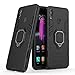 Phone Case for Huawei Honor 8X with Tempered Glass Screen Protector Cover and Magnetic Ring Holder Stand Kickstand Slim Hard Cell Accessories Huwai Honor8X Hawaii Men Boys Women Girls Cases Black