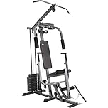 tectake® Fitness Power Station for Strength Training, Multi Gym Equipment with Chest Press, Lat Pull-Down, Bench Press, Adjustable Weight Blocks & Robust Steel Frame, Fitness Equipment for Home Gym
