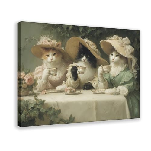 Décoration chat victorien poster toile pour habiller un mur vide