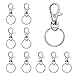 Anneaux Porte Clef,Crochet Porte Clef,Porte Clef Mousqueton,Attache Porte-clés,Fermoir Mousqueton,Mousqueton Pivotant,Métal Pivotant Keychain,Bricolage Accessoires pour Lanières Bijoux,10PCS