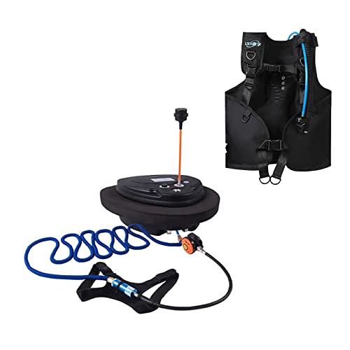 TUXING Diving Ventilator,5Hours Waterproof Rechargeable Scuba Diving Tank,with Scuba BCD,Diving without Tanks,45 ft Hose & Diving Breathing Regulator,Octopus Hookah with Mouthpiece (Blue Z500+BCD)