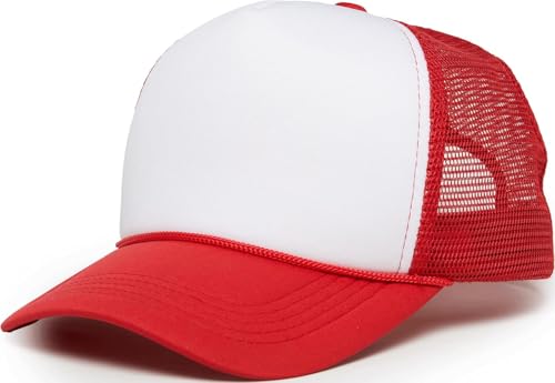 Image of Funky Junque Blank Mesh Foam Lightweight Snapback Trucker Hat | Lightweight Foam Trucker Hat with Breathable Mesh Back, Golf Beach and Street Style, Trendy Trucker Hats for Men