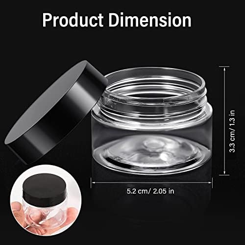 4 Pcs Plastic Jars with Lids Cosmetic Containers Clear Sample Pots, Round Wide-Mouth Slime Containers with Lids Travel Bottles for Toiletries DIY Makeup Pots for Travel Beauty Products Storage
