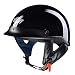 AHR Motorcycle Half Face Helmet DOT Approved Bike Cruiser Chopper High Gloss Black M