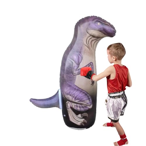 Dinosaur Inflatable Bop Bag Punch Ball, Boxing Exercise Inflatable Toy, 37-Inch Sturdy Toddler Boxing with Instant Bounce Back A