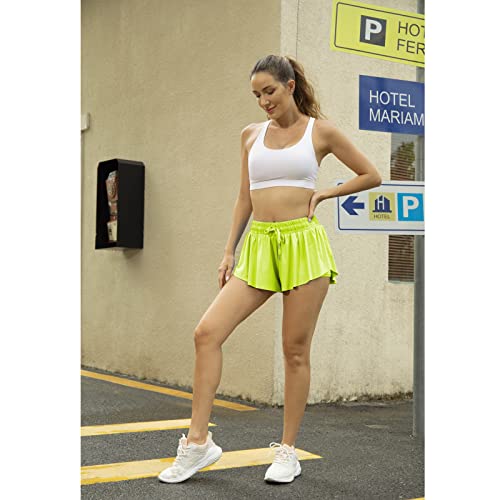 Image of Flowy Athletic Shorts for Women Running Tennis Butterfly Shorts Girls 2-in-1 Double Layer Quick-Drying Comfy Shorts