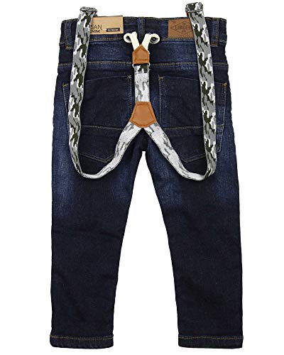 Boy's Denim Pants with Suspenders, Sizes 2-72