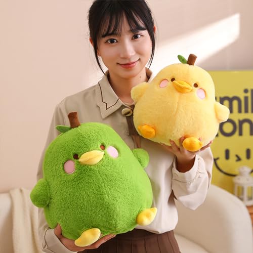 shownicer Plüschtier Ente Kuscheltier Birne Stofftier Kawaii Ente Plüsch Kissen Spielzeug Wurfkissen Geschenk für Kinder Mädchen 3+ Jahre (Gelb, 20cm)