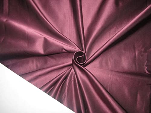 Tissu satiné en viscose aubergine 142 cm anti électricité statique