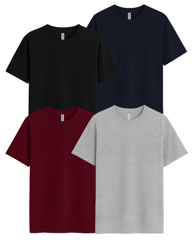 Image of Sleepynuts Men's Regular Fit Round Neck Half Sleeves Solid Casual Wear T-Shirt