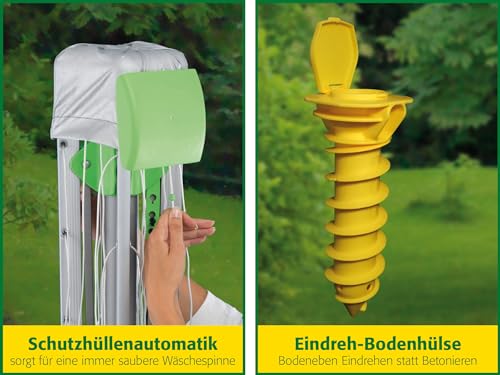 Juwel Wäschespinne Novaplus 600 Easy (EIN-Hand-Spannautomatik, besonders stabil, mit Eindrehbodenhülse) 30090