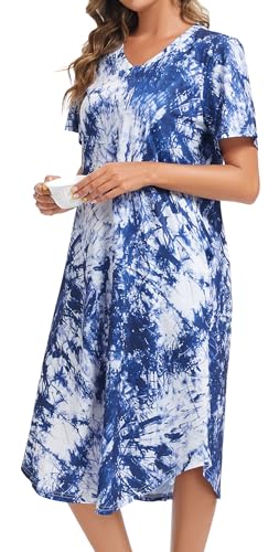 Image of Kabento Womens Short Sleeve Long Nightgowns Sleepwear