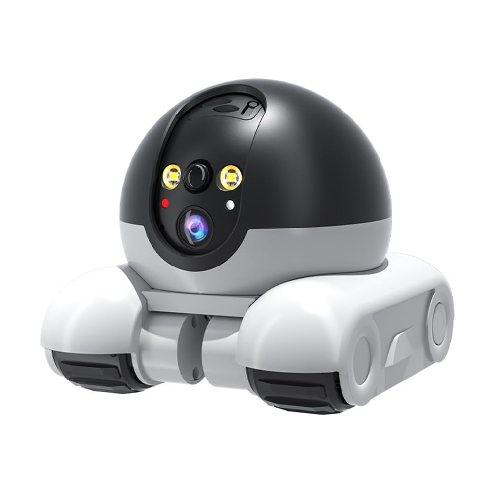 Cámara de Seguridad para Interiores de 2 MP con Doble Lente y Batería Recargable de 5200 MAh. Control Remoto por Aplicación. Cámara Robot para Mascotas, Ideal para Gatos y Perros.