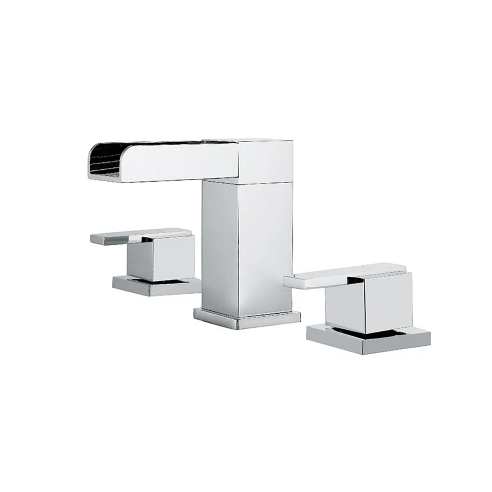 Robinet cascade chrome pour lavabo 3 trous chic en laiton massif