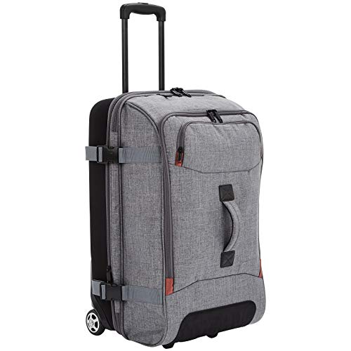 Amazon Basics Rolling Travel Duffel Bag Luggage with Wheels, Medium, Grey