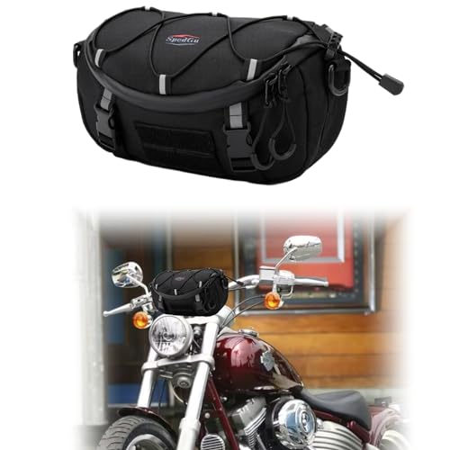 CWXEDN Multifunctional Motorcycle Handlebar Bag - Water Resistant Fork Bag with Small Storage Compartment