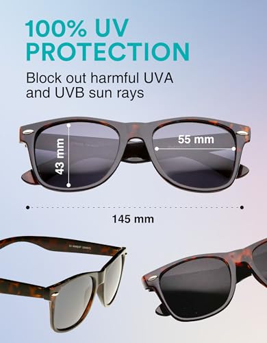 Image of zeroUV - Classic Colored Mirror Lens Square Horn Rimmed Sunglasses for Men Women