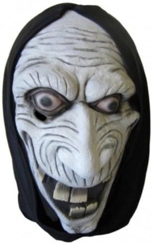 Halloween Latex Face Mask With Hood Ghostly Witch