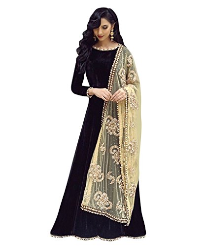 Buy Haresh Khatri Black Velvet Anarkali 