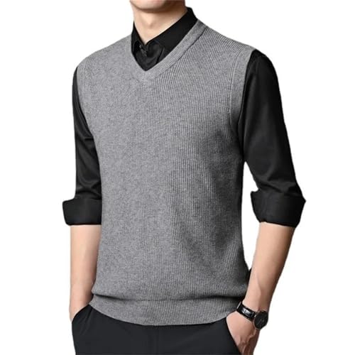 Men's Sweater Vest - All-Match V-Neck Solid Color Sleeveless Male Tops Knitted Plus Size Fashion And Versatile2