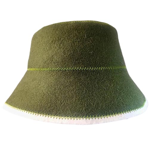 XJKLBYQ Sauna Hat Felt Water Absorbent Dry Hair Natural Wool Sauna Hat Heat-Resistant Sauna Hat for Women Soft & Reusable for Steam Room Bathhouse Sauna Users Gifts, Green, Sauna Hat