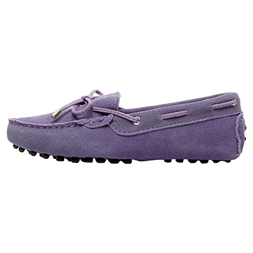 Image of ANUFER Women's Classic Suede Penny Loafers Comfort Handmade Slipper Moccasins
