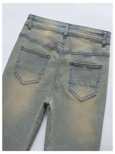 SweatyRocks Boy's Slim Fit Jeans Button Zipper Denim Pants with Pockets4
