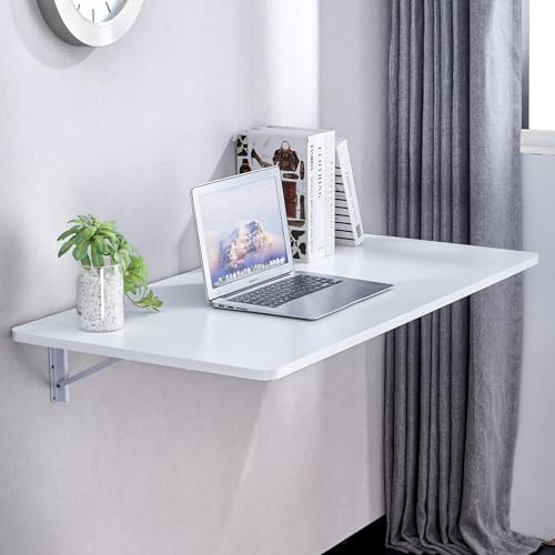 Wall Mounted Folding Table 45”L x 22”W, Space-Saving Fold Down De...