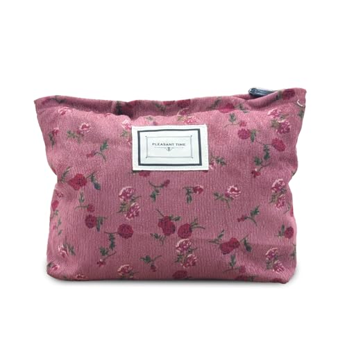 Beauty case a righe, nero e bianco, astuccio da viaggio per cosmetici da donna, organizer portatile con cerniera, borsa da toilette dal design moderno per l'uso quotidiano, Nero, Bianco, 7x9 Inch