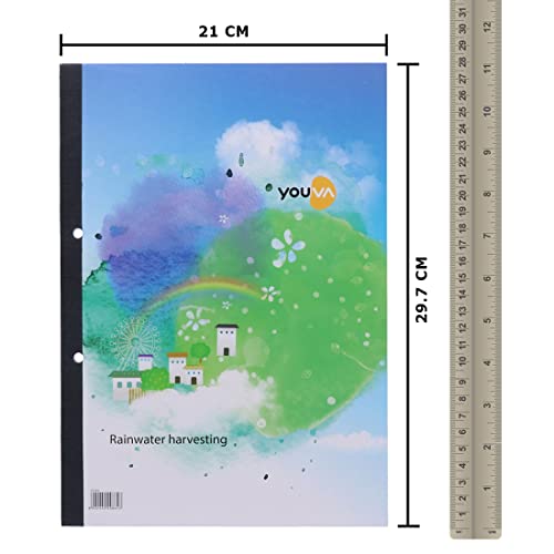 Image of YOUVA Navneet Youva | Refill Book For Projects And Extensions | Hard Base Notebook With Patti Binding | A4 Size - 21Cm X 29.7Cm | Single Line | 150 Pages | Pack Of 3