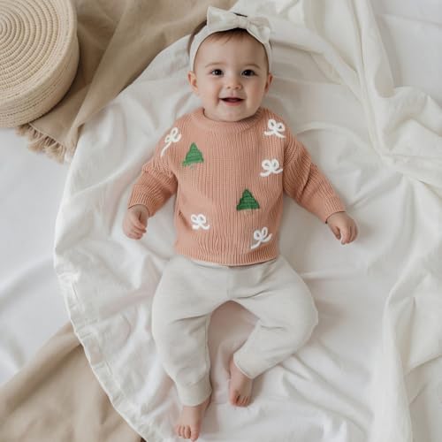 Christmas Baby Girl Boy Sweater Bow Long Sleeve Kids Knit Sweatshirt Toddler Newborn Infant Fall Winter Pullover4