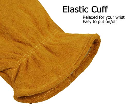 Ozero Work Gloves Winter Insulated Snow Cold Proof Leather Glove Thick Thermal Imitation Lambswool - Extra Grip Flexible Warm For Working In Cold Weather For Men And Women (Gold,X-Large) #TOP5