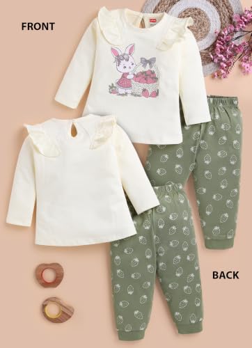 Image of LuvLap Baby Girls Regular Fit 100% Cotton Half Sleeves Girls Top CoSet Pack of 2