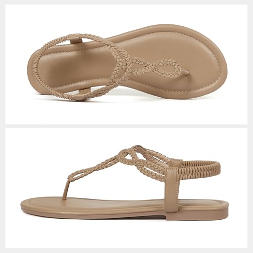 Image of zeetoo Women's Flat Sandals Summer T-StrapThong Bohemian Casual Comfortable Dressy Sandals for Women