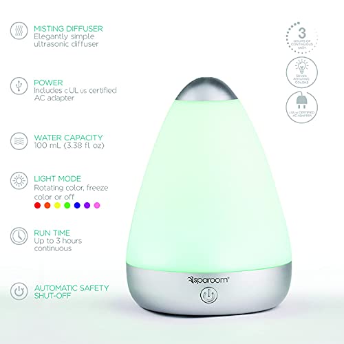 Sparoom Puremist Ultrasonic Essential Oil Aromarherapy Diffuser For Medium Rooms With 7 Different Light Settings #TOP6